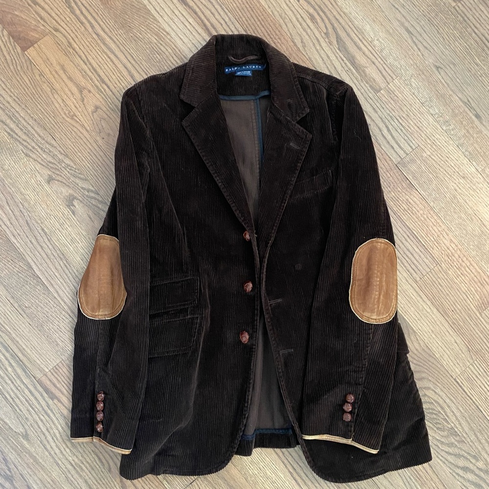 Ralph Lauren Brown Corduroy Blazer with Tan Elbow Patches - Picture 4 of 4
